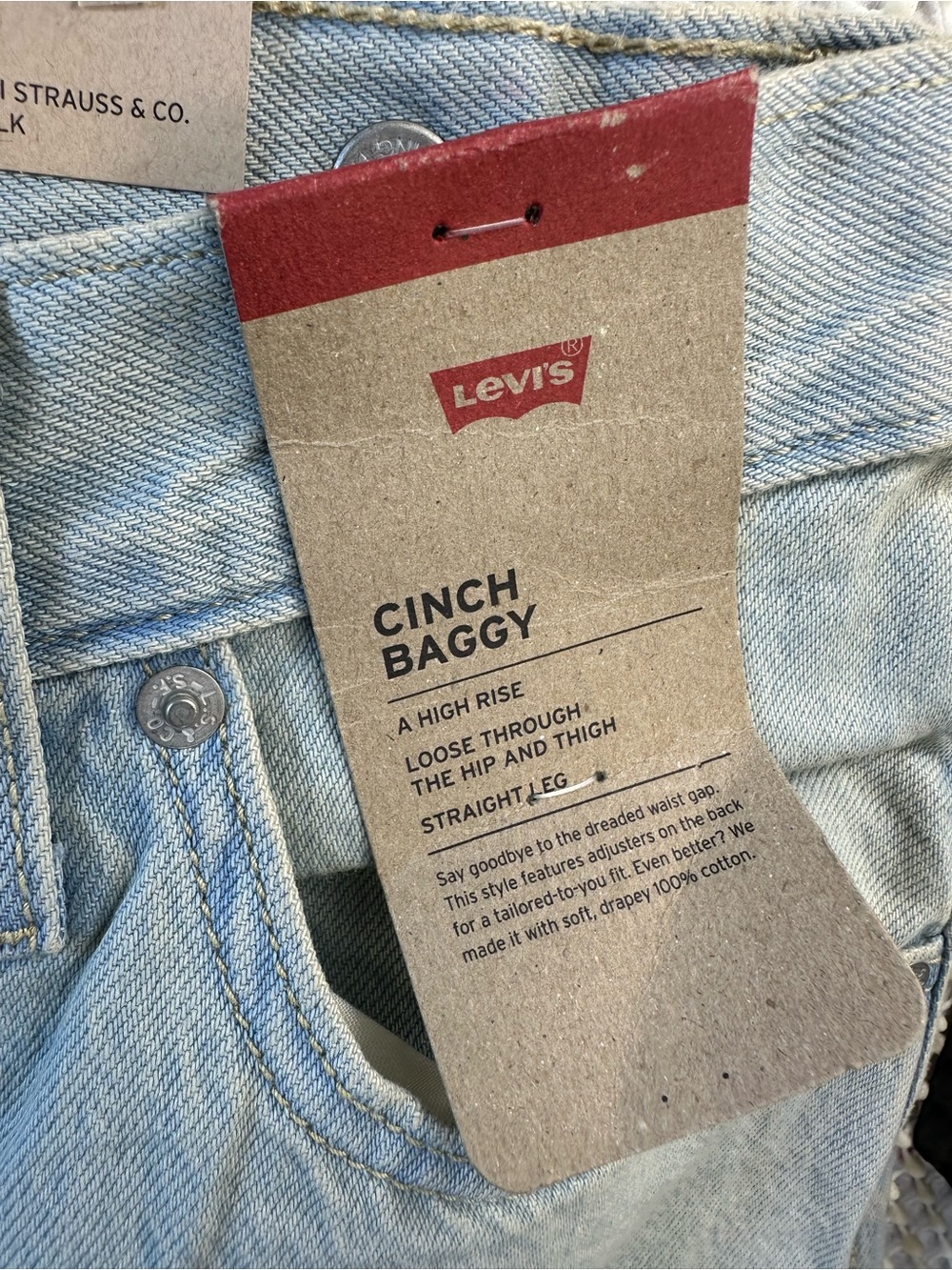 Levi’s Cinch Baggy Jean Size 26 NEW NWT - Picture 9 of 12